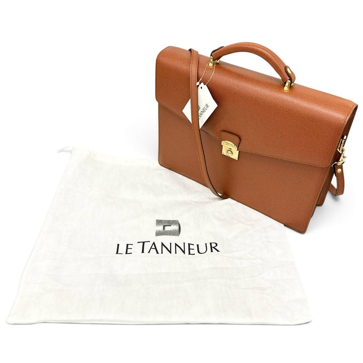 Discounted Pristine LE TANNEUR Briefcase 2WAY business bag Brown Cowhide mens TCE4200 AM1