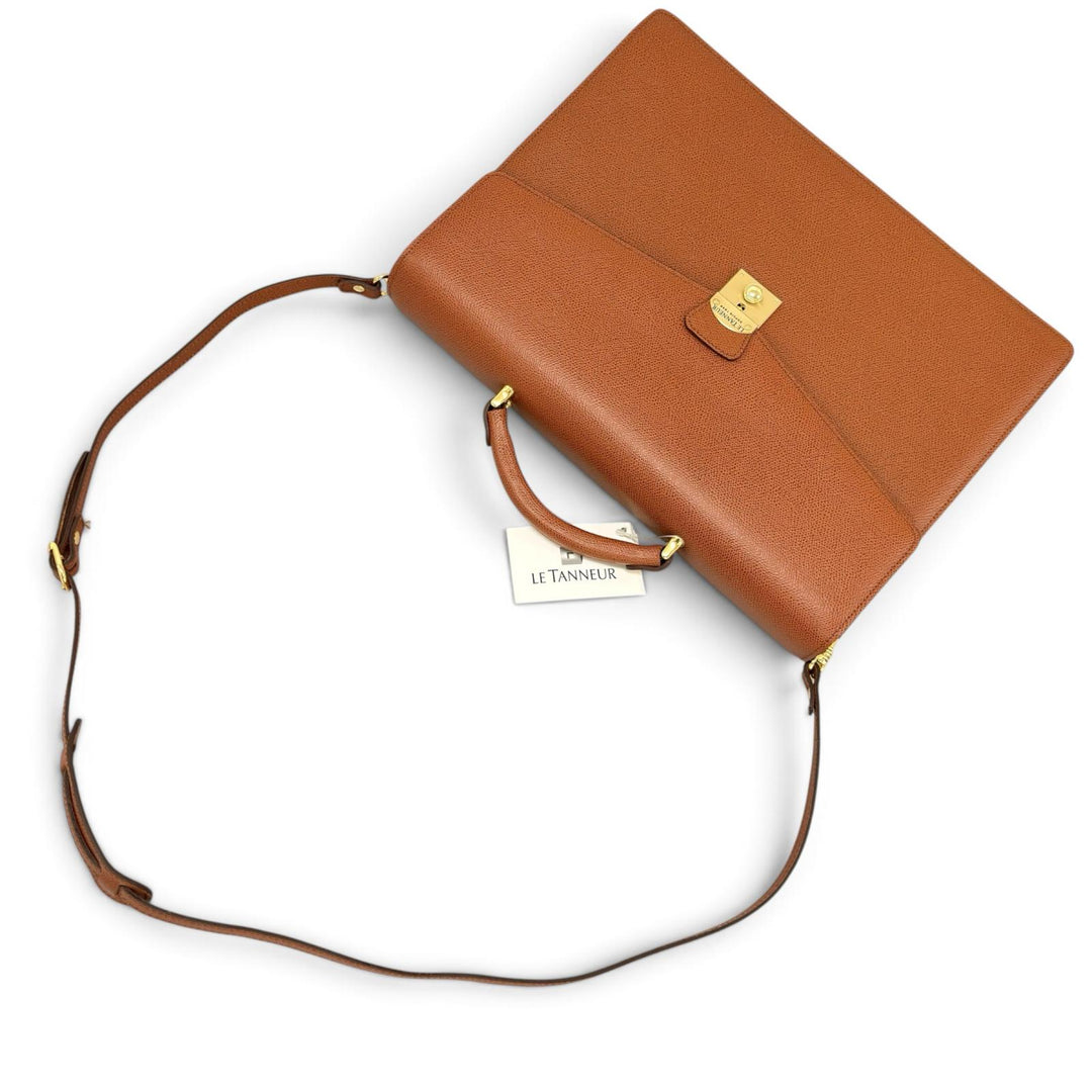 Discounted Pristine LE TANNEUR Briefcase 2WAY business bag Brown Cowhide mens TCE4200 AM1