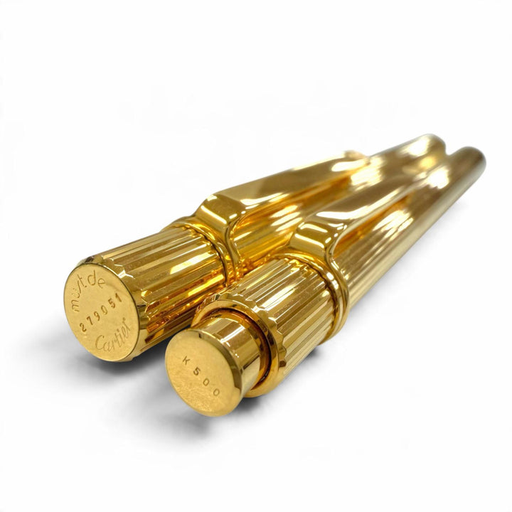 Great Cartier Must de Cartier Ballpoint pen and mechanical pencil set of 2 gold