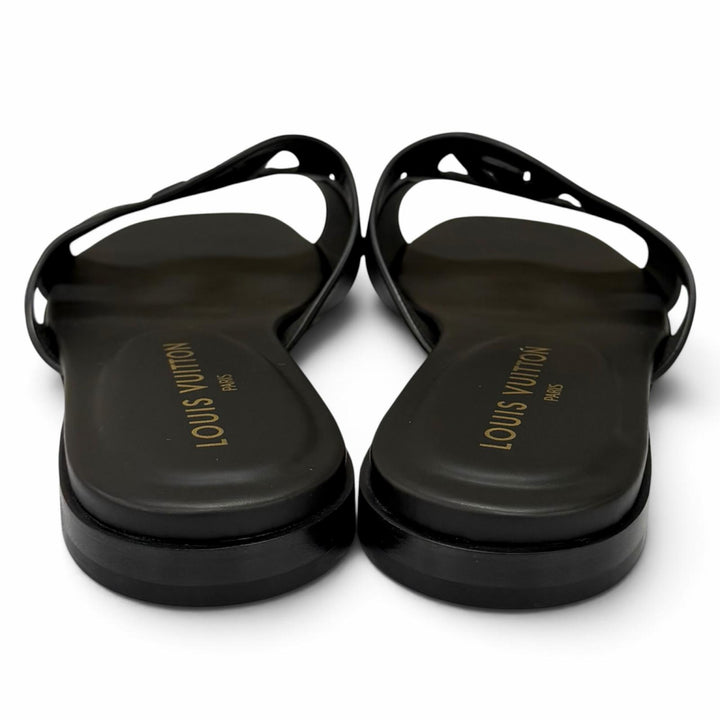 Pristine LOUIS VUITTON Sandals LV Isola Mule black leather Women IT 38 1ABP09