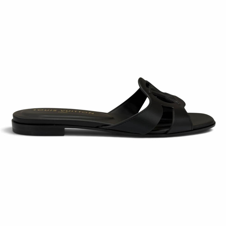 Pristine LOUIS VUITTON Sandals LV Isola Mule black leather Women IT 38 1ABP09