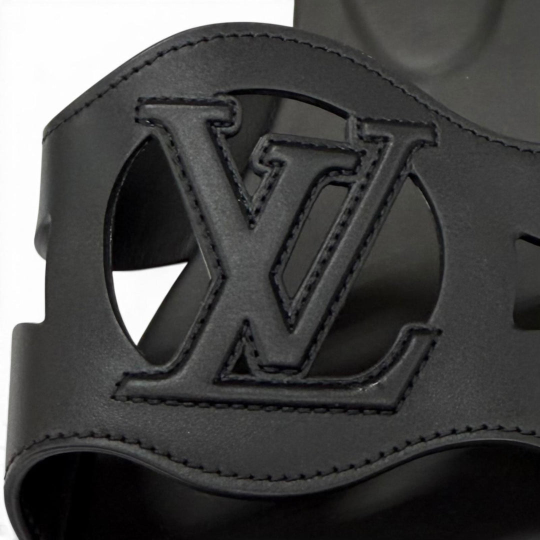 Pristine LOUIS VUITTON Sandals LV Isola Mule black leather Women IT 38 1ABP09