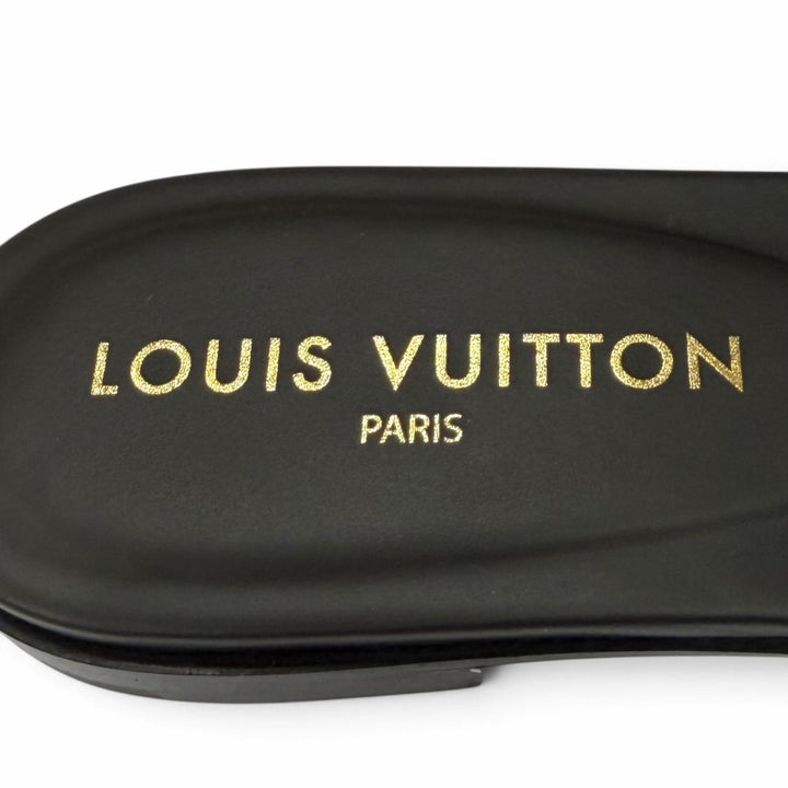 Pristine LOUIS VUITTON Sandals LV Isola Mule black leather Women IT 38 1ABP09