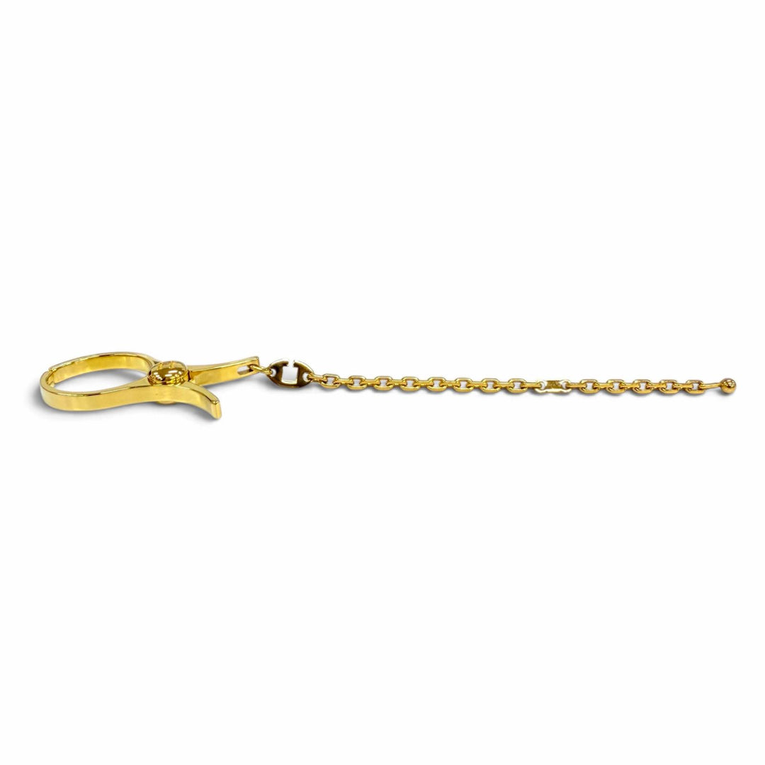 Excellent HERMES Bag charm Philo Glove Holder H Logo Metal Glove Holder gold