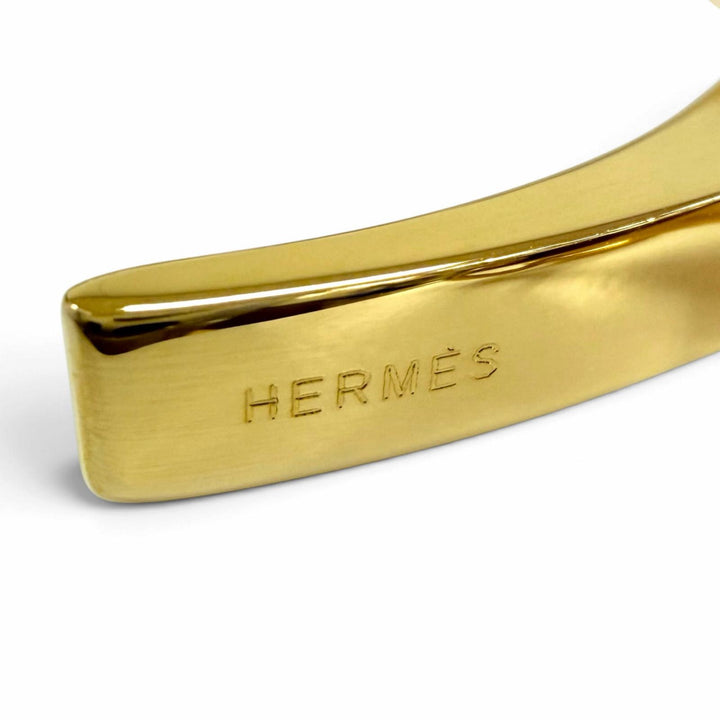 Excellent HERMES Bag charm Philo Glove Holder H Logo Metal Glove Holder gold