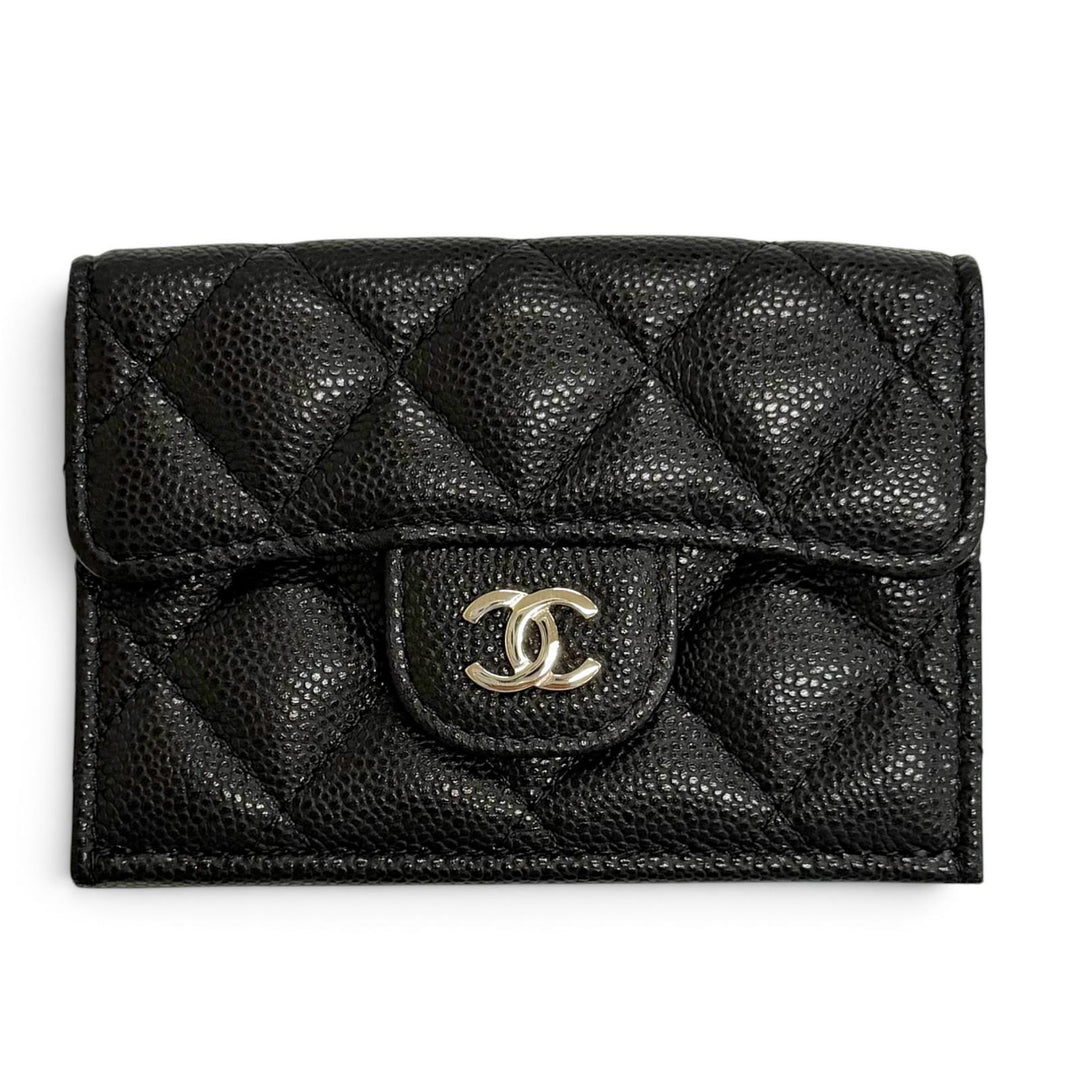 Excellent CHANEL COCO Mark Compact Wallet Tri-fold Wallet with Random Number