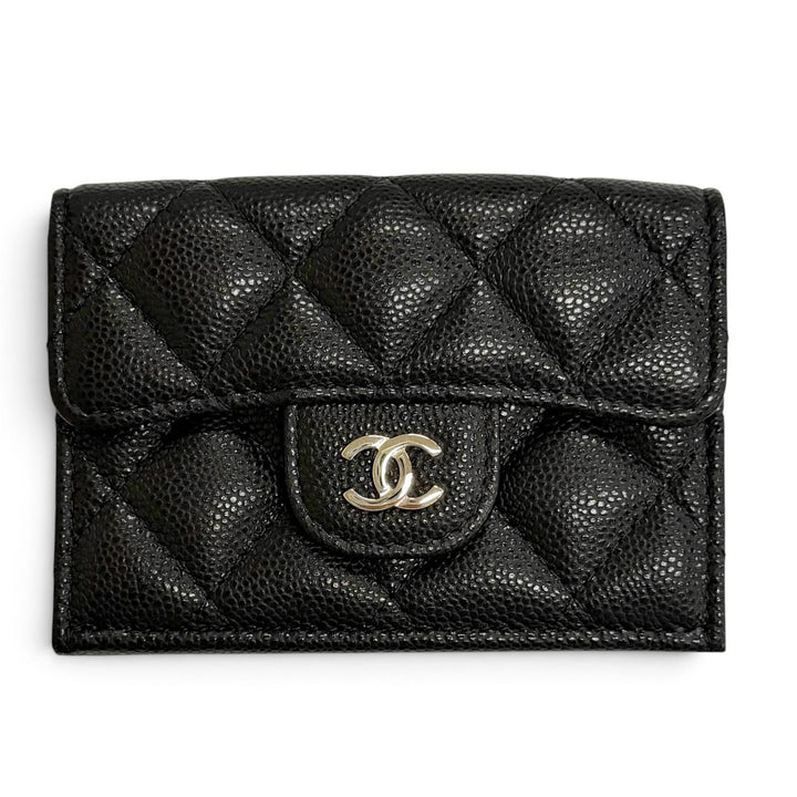 Excellent CHANEL COCO Mark Compact Wallet Tri-fold Wallet with Random Number