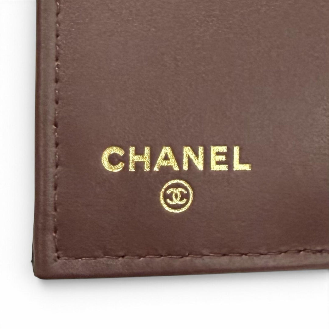 Excellent CHANEL COCO Mark Compact Wallet Tri-fold Wallet with Random Number