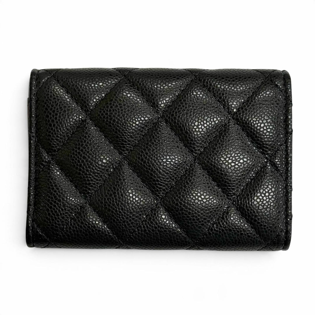 Excellent CHANEL COCO Mark Compact Wallet Tri-fold Wallet with Random Number