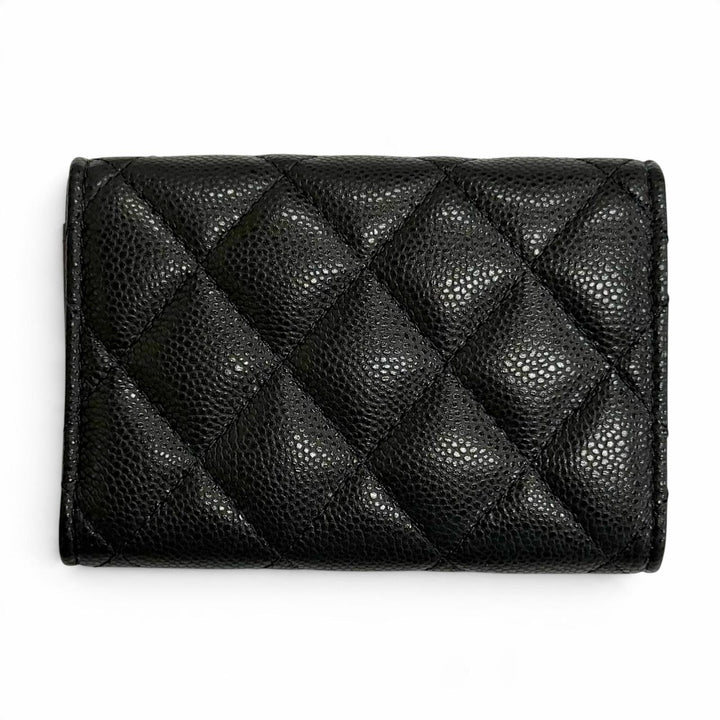 Excellent CHANEL COCO Mark Compact Wallet Tri-fold Wallet with Random Number
