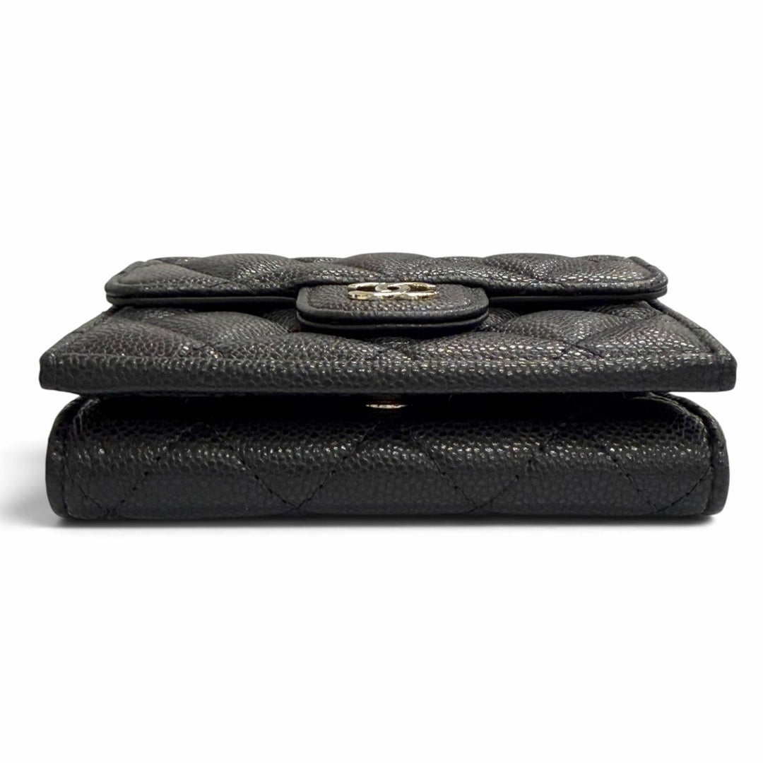 Excellent CHANEL COCO Mark Compact Wallet Tri-fold Wallet with Random Number