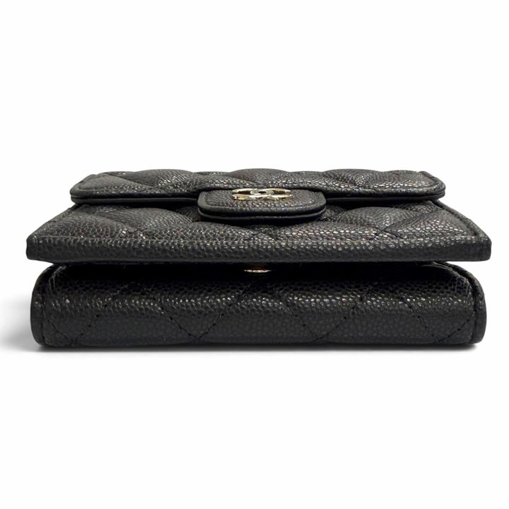 Excellent CHANEL COCO Mark Compact Wallet Tri-fold Wallet with Random Number