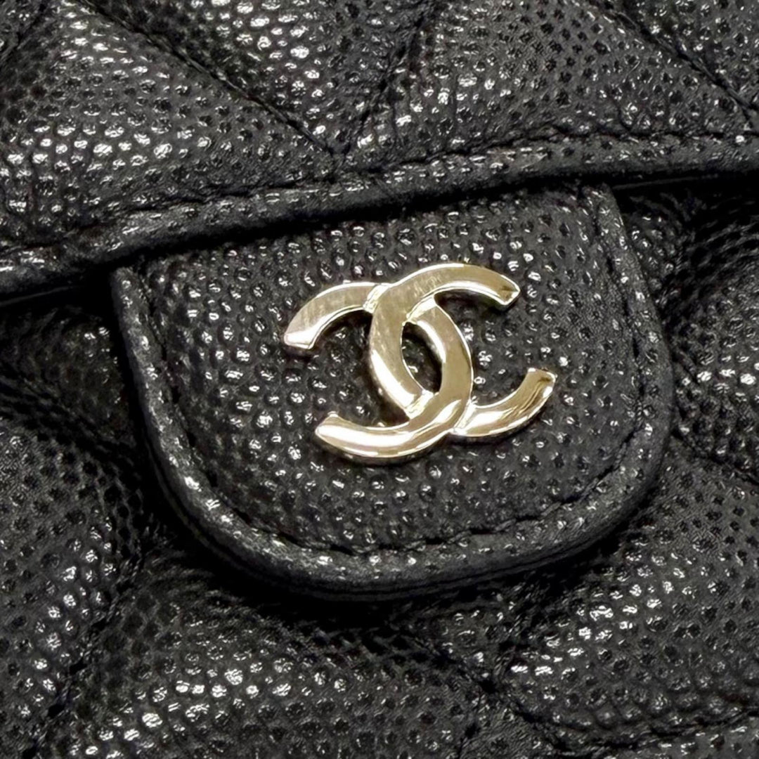 Excellent CHANEL COCO Mark Compact Wallet Tri-fold Wallet with Random Number