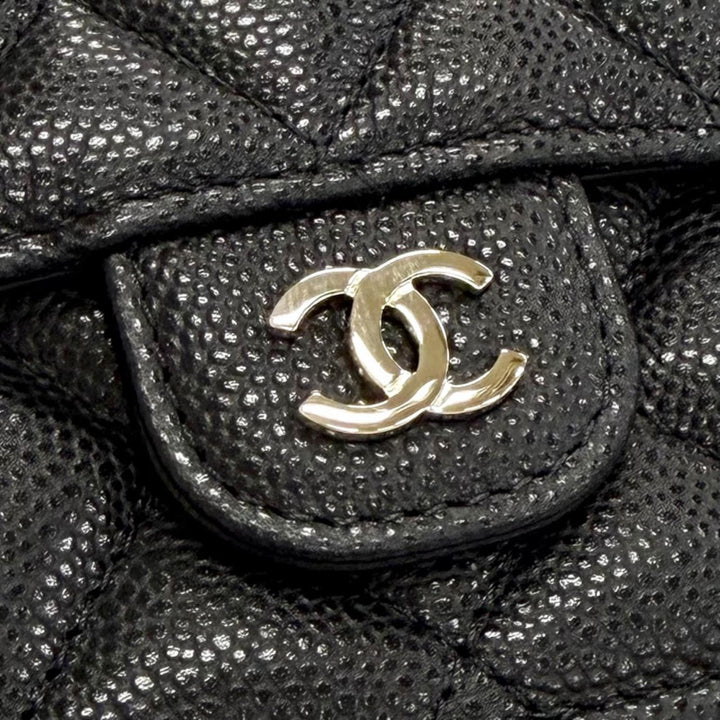 Excellent CHANEL COCO Mark Compact Wallet Tri-fold Wallet with Random Number