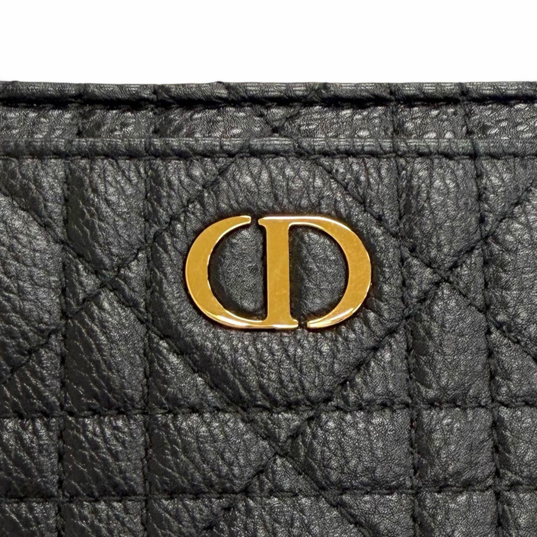 Pristine Christian Dior Dior Caro Acacias Cannage Leather Compact Wallet