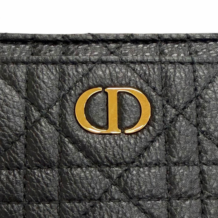 Pristine Christian Dior Dior Caro Acacias Cannage Leather Compact Wallet