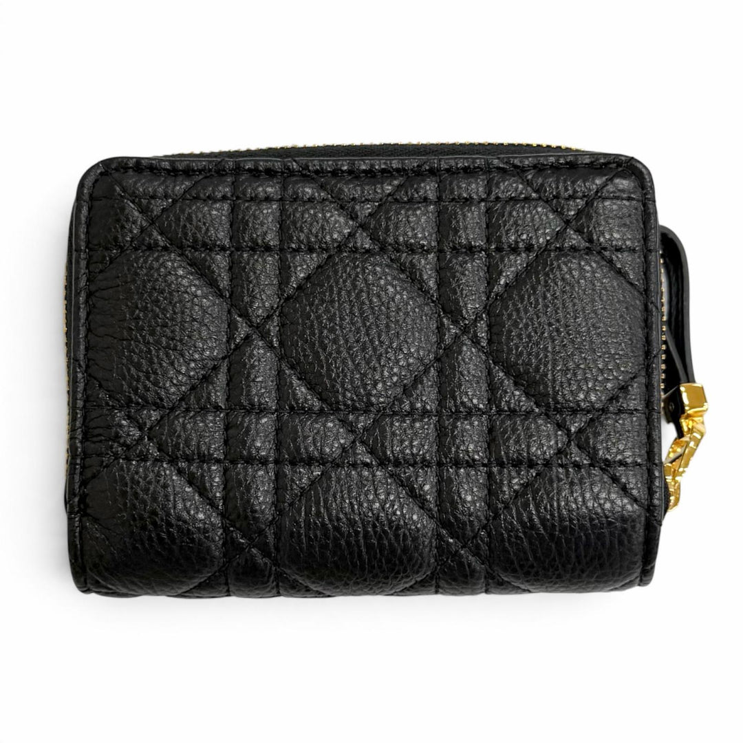 Pristine Christian Dior Dior Caro Acacias Cannage Leather Compact Wallet