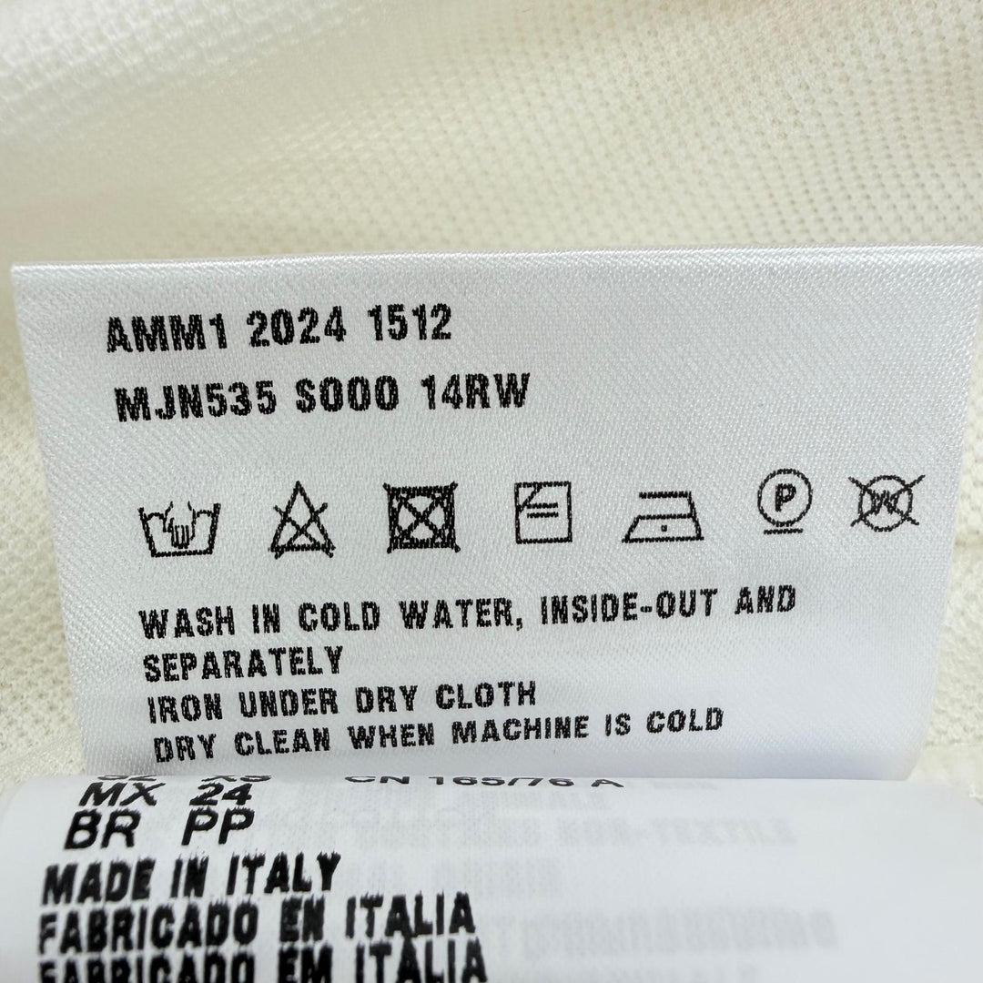 Great MIUMIU Short sleeve polo shirt Logo embroidery cotton pique white XS