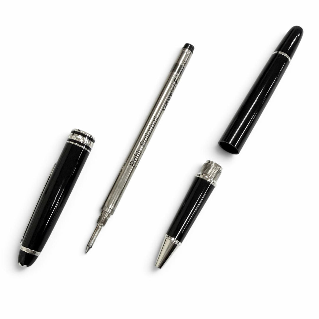 Excellent MONTBLANC Ballpoint pen Platinum Line Rollerball pen with cap black