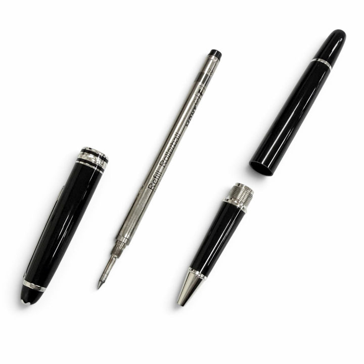 Excellent MONTBLANC Ballpoint pen Platinum Line Rollerball pen with cap black