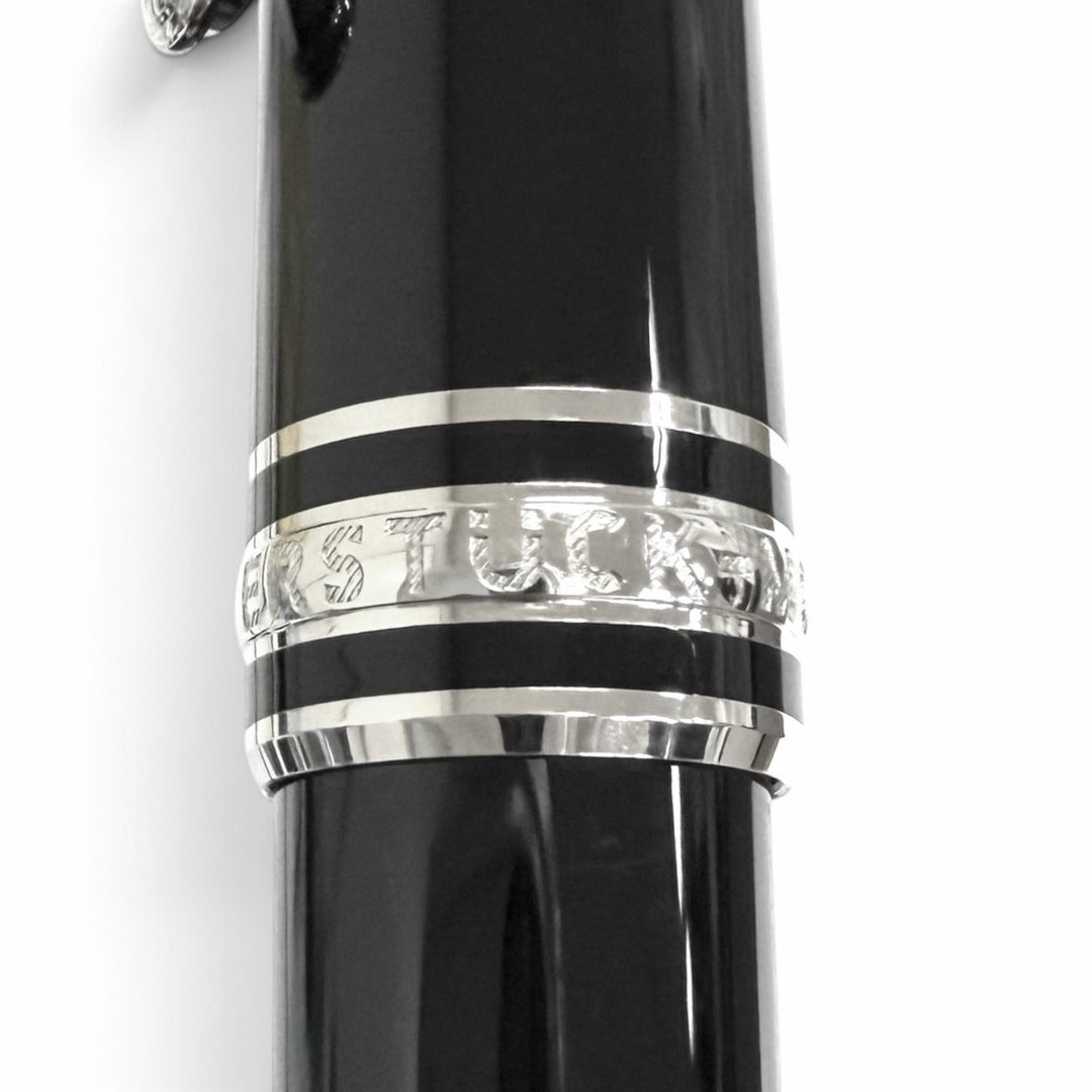 Excellent MONTBLANC Ballpoint pen Platinum Line Rollerball pen with cap black