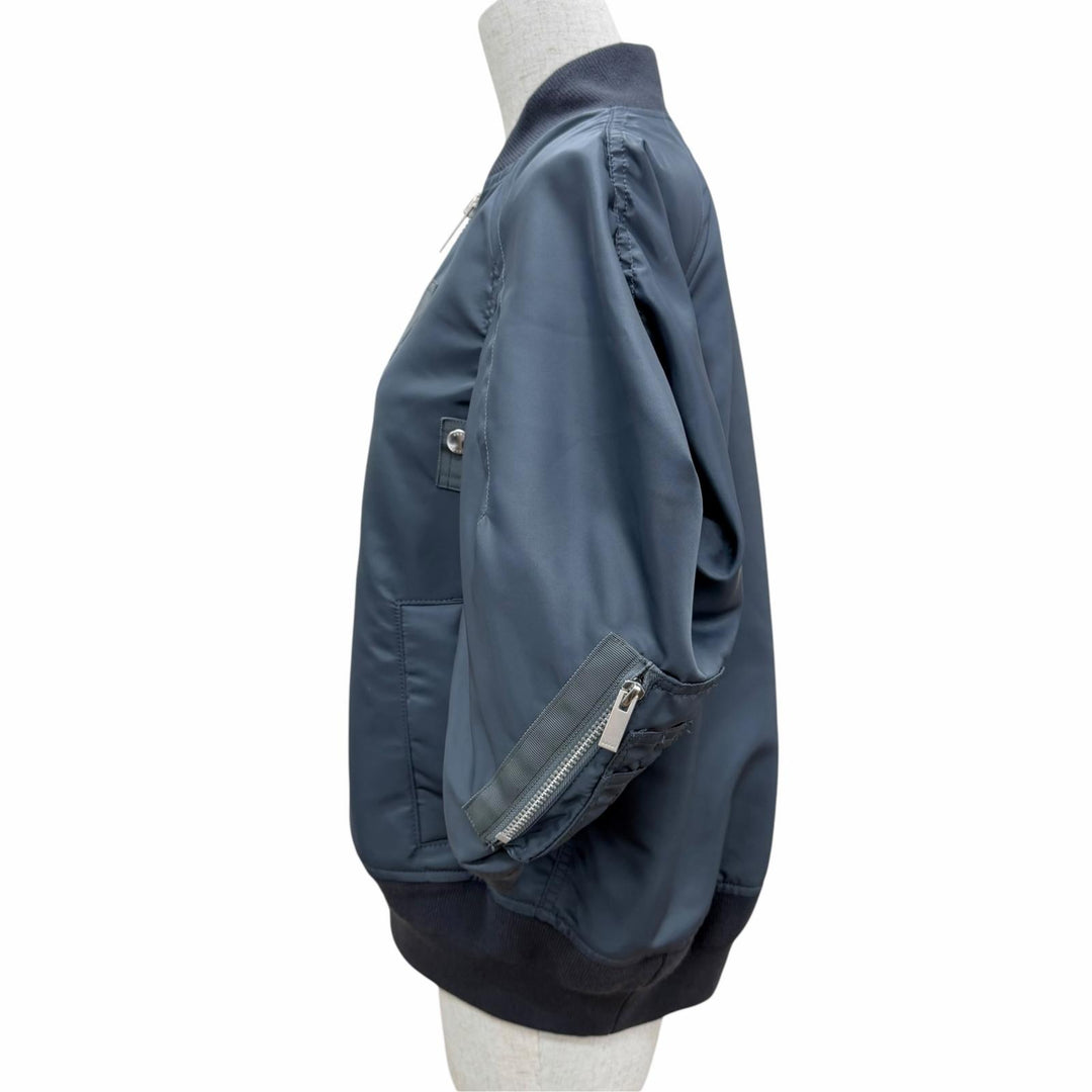 Excellent Sacai Bomber jacket Nylon Twill Blouson Padded ZIP UP Gray 1 25-07672