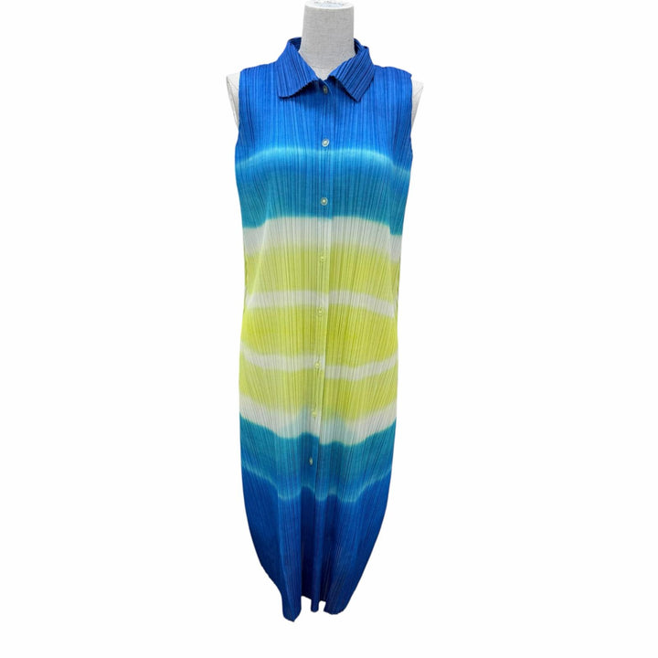 Excellent PLEATS PLEASE one piece No sleeve multicolor Women 4 PP73-JE763