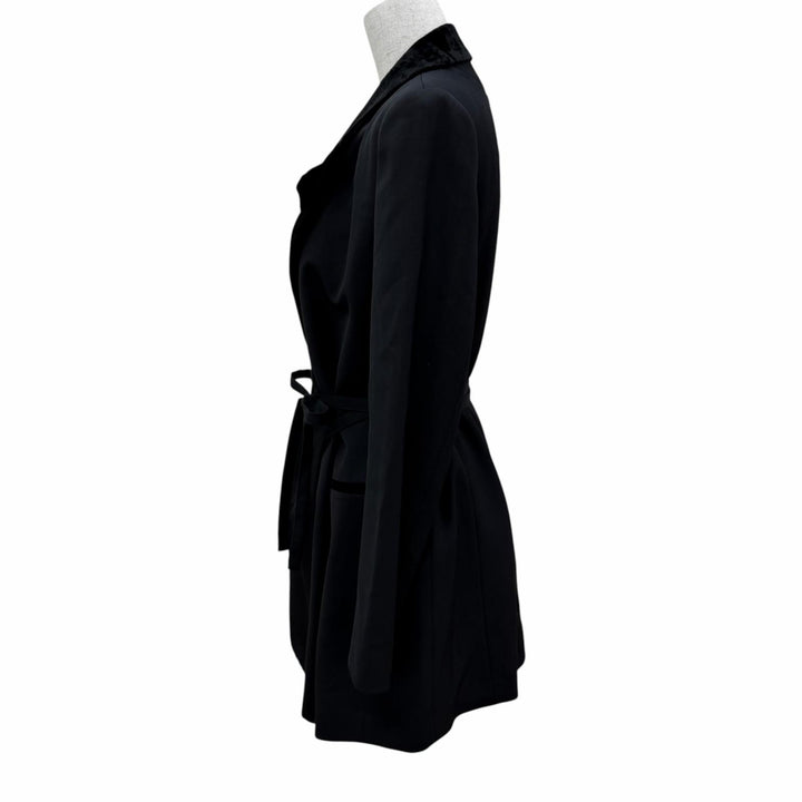 Pristine Jean Paul Gaultier FEMME Jacket Velvet trim design black wool Women 40