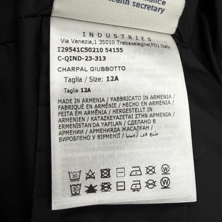 Great MONCLER down coat CHARPAL Logo patch Hooded ZIP UP black Nylon Women