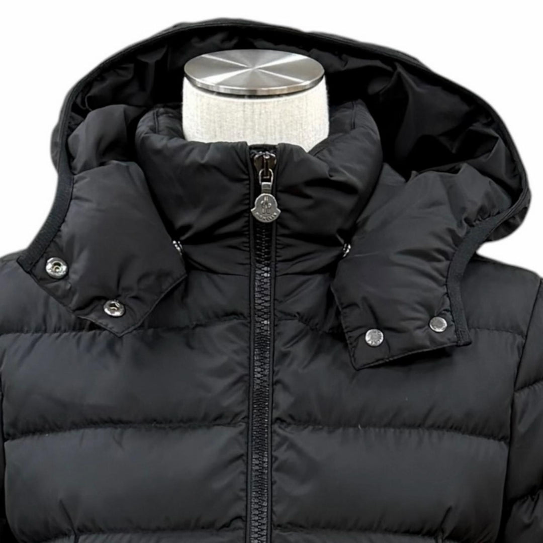 Great MONCLER down coat CHARPAL Logo patch Hooded ZIP UP black Nylon Women
