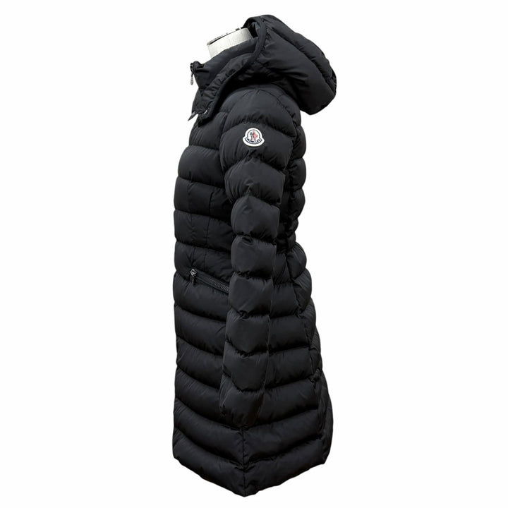 Great MONCLER down coat CHARPAL Logo patch Hooded ZIP UP black Nylon Women