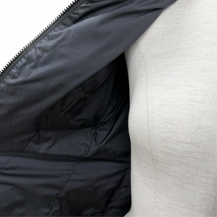 Great MONCLER down coat CHARPAL Logo patch Hooded ZIP UP black Nylon Women