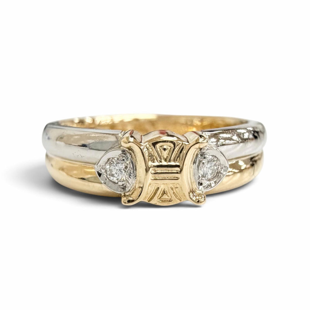 Great CELINE Ring ring Macadam Ring 0.04ct diamond gold 750 Women