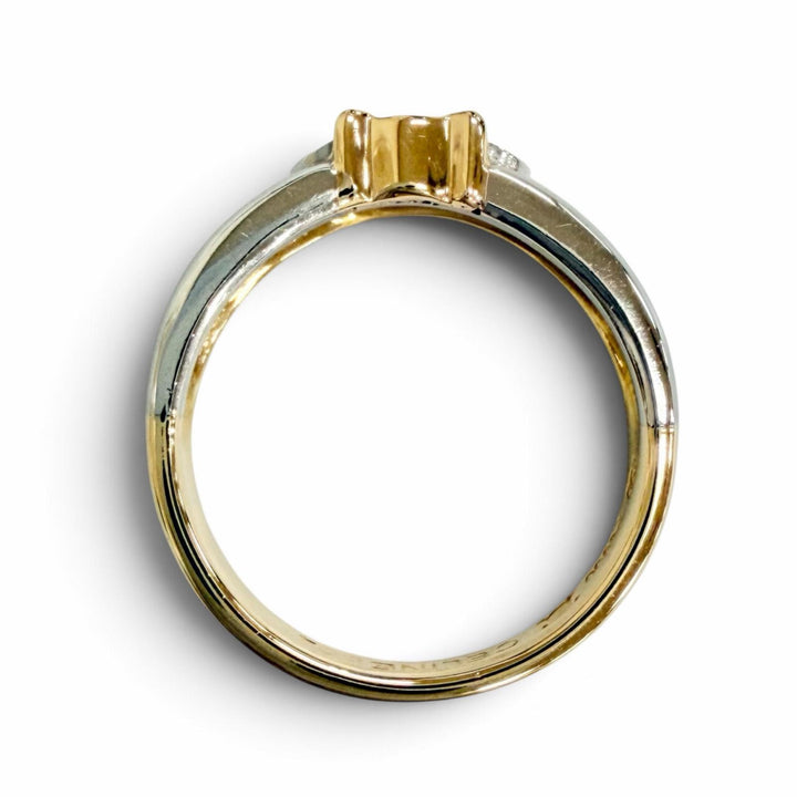 Great CELINE Ring ring Macadam Ring 0.04ct diamond gold 750 Women