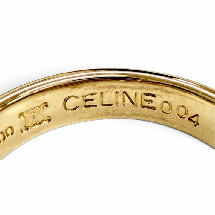 Great CELINE Ring ring Macadam Ring 0.04ct diamond gold 750 Women