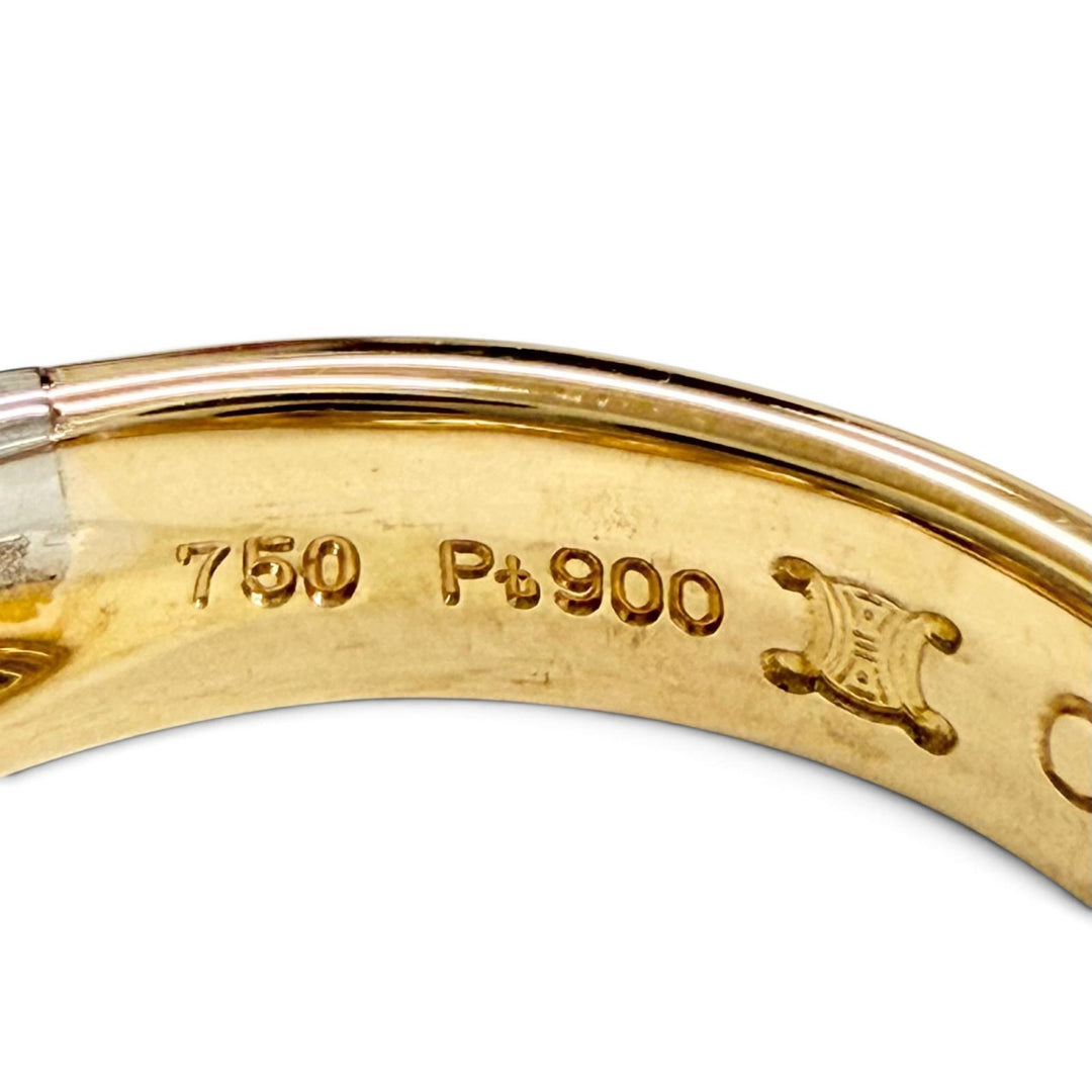 Great CELINE Ring ring Macadam Ring 0.04ct diamond gold 750 Women