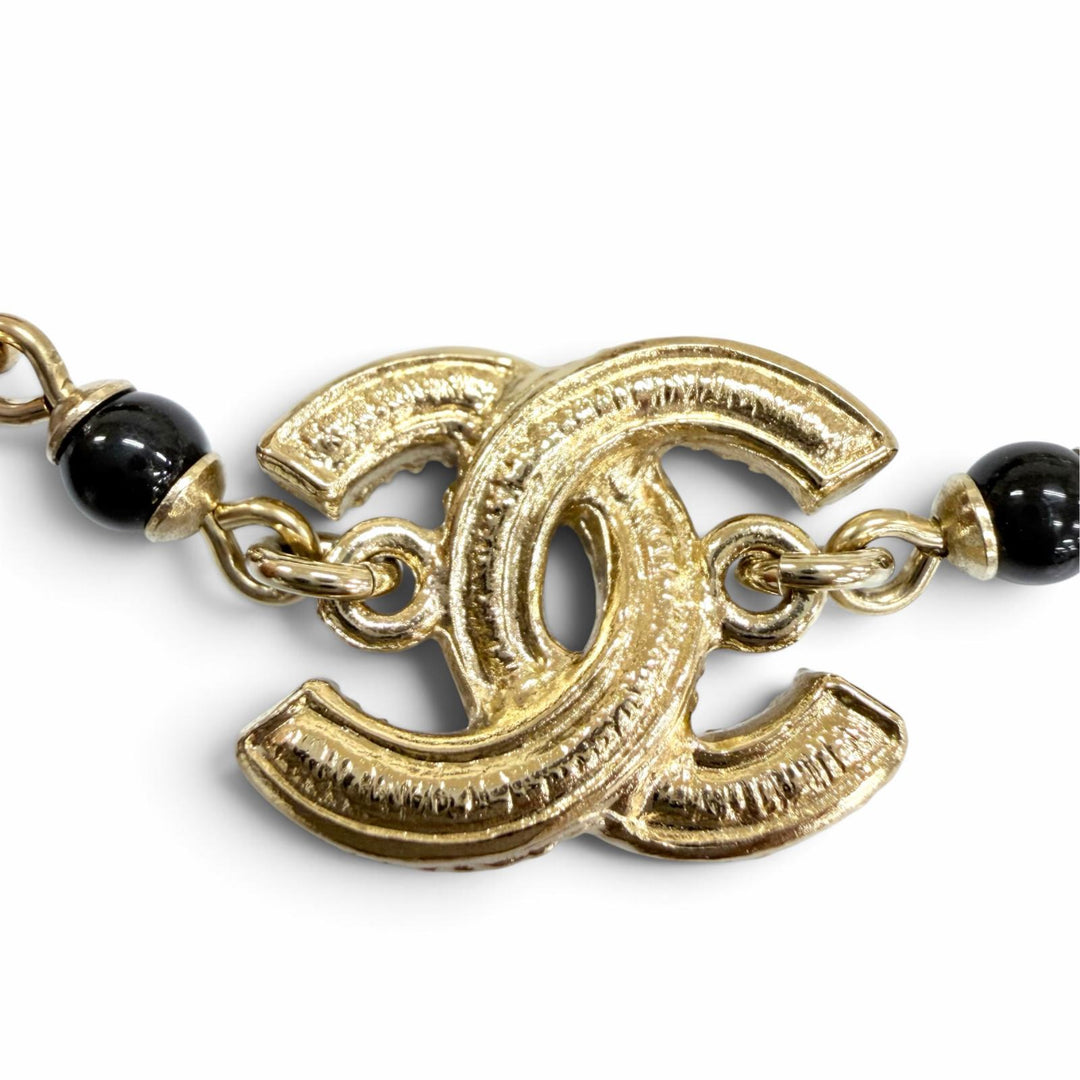 Excellent CHANEL bracelet COCO Mark Eco Pearl gold metal Women A21P AB6035