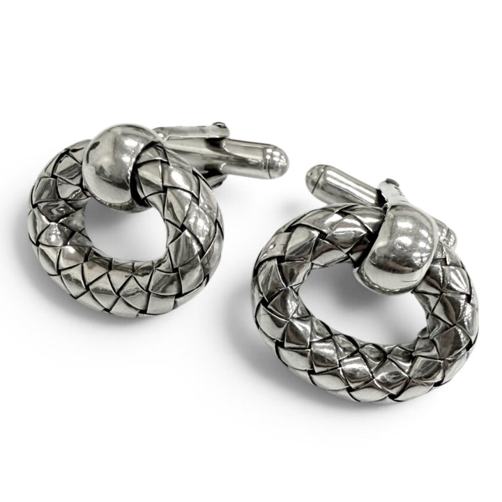 Great BOTTEGAVENETA Cufflinks cufflinks INTRECCIATO Silver SV925 mens