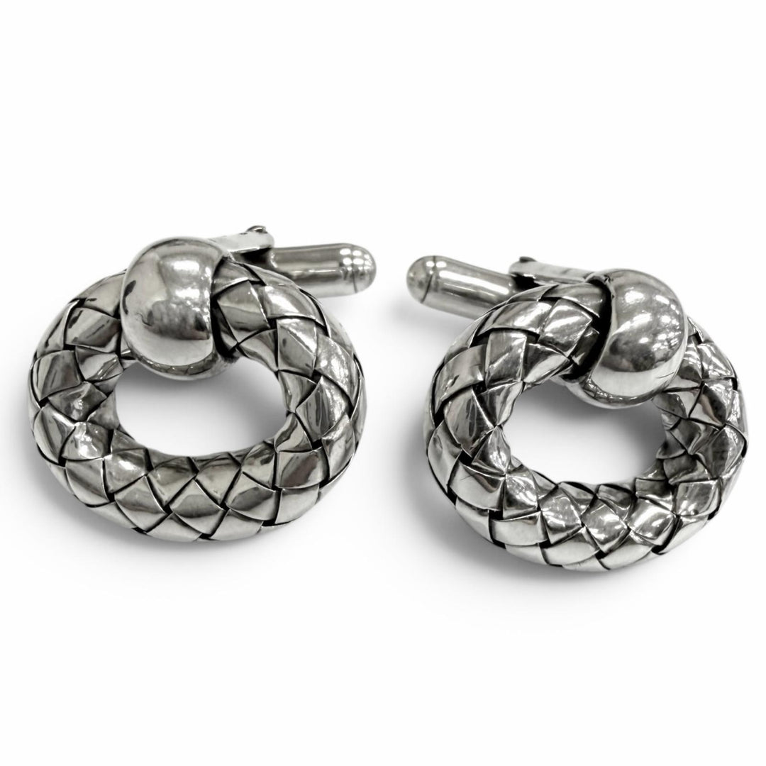 Great BOTTEGAVENETA Cufflinks cufflinks INTRECCIATO Silver SV925 mens