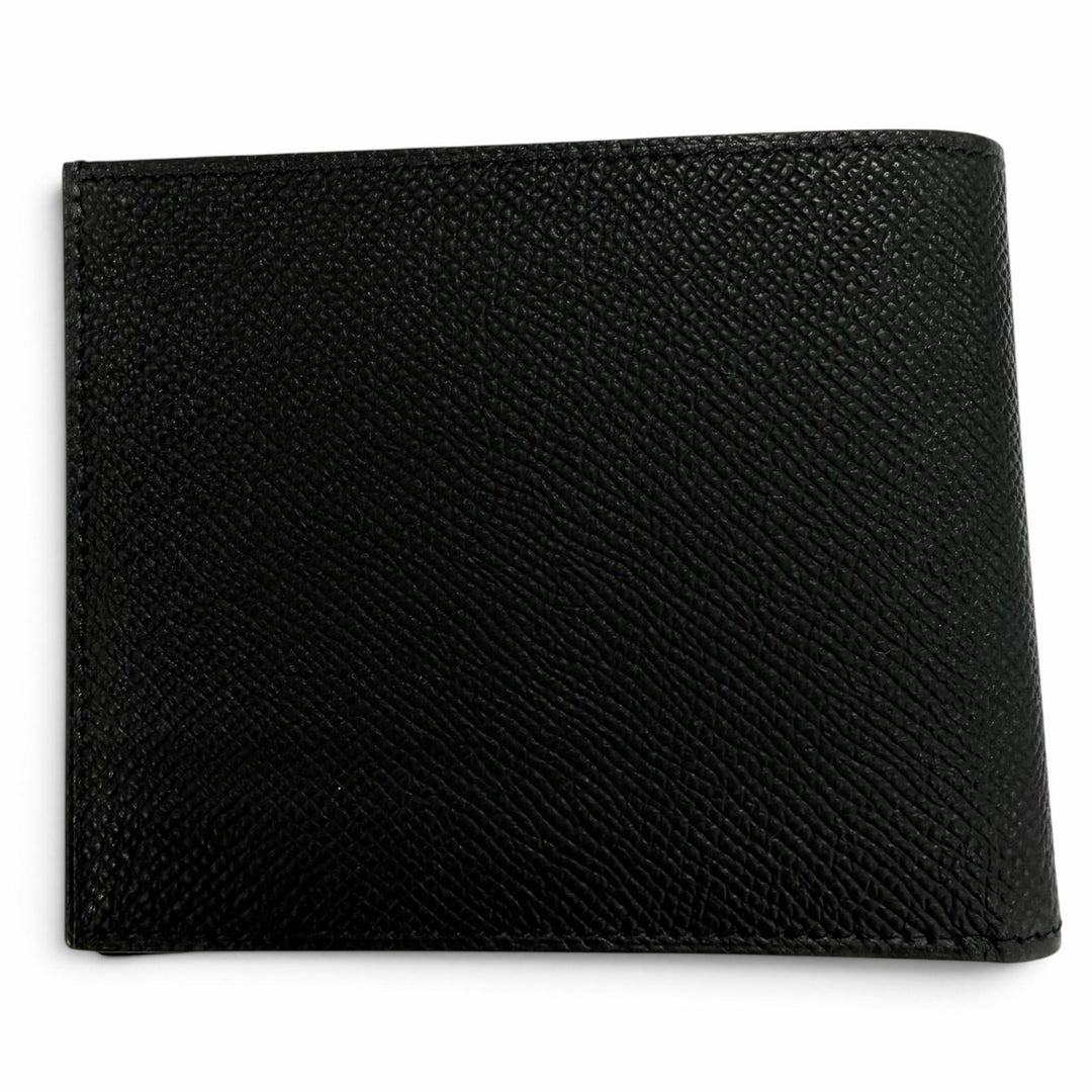 Pristine HERMES Bifold Wallet Citizen Twill Compact black Epsom Leather Women