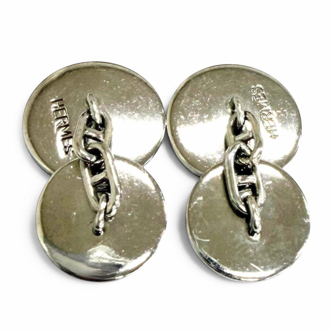 Great HERMES Cufflinks cufflinks H lift Silver mens