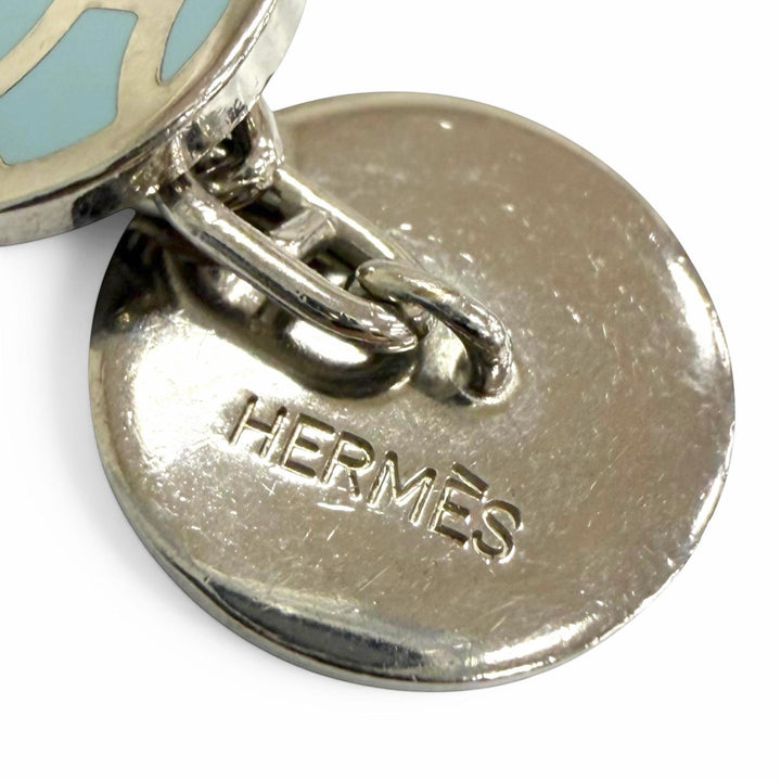 Great HERMES Cufflinks cufflinks H lift Silver mens
