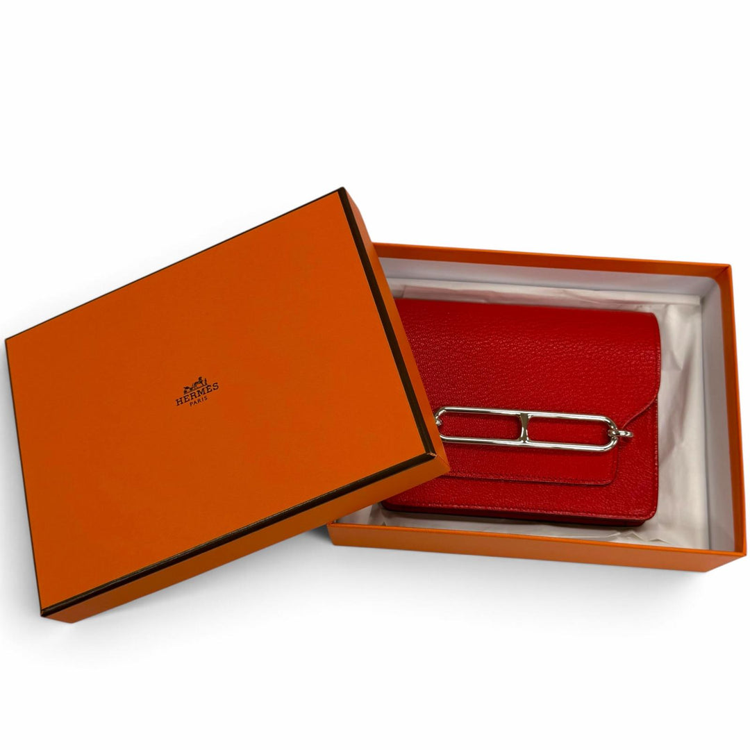 Excellent HERMES Bifold Wallet Loulis Luli Slim Wallet Shave Women