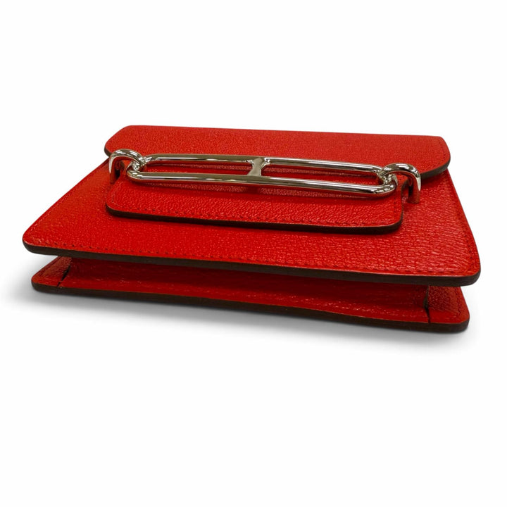 Excellent HERMES Bifold Wallet Loulis Luli Slim Wallet Shave Women