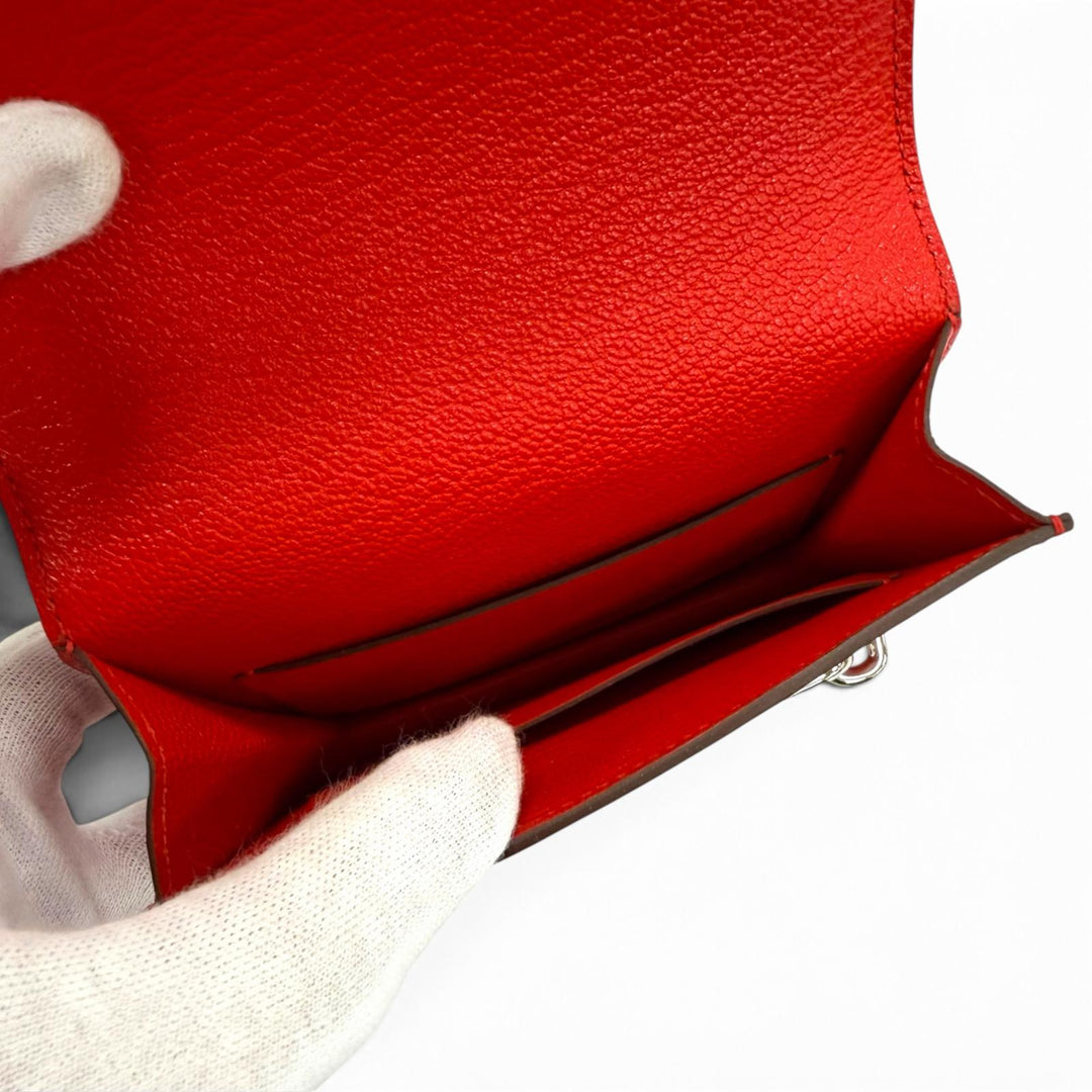 Excellent HERMES Bifold Wallet Loulis Luli Slim Wallet Shave Women