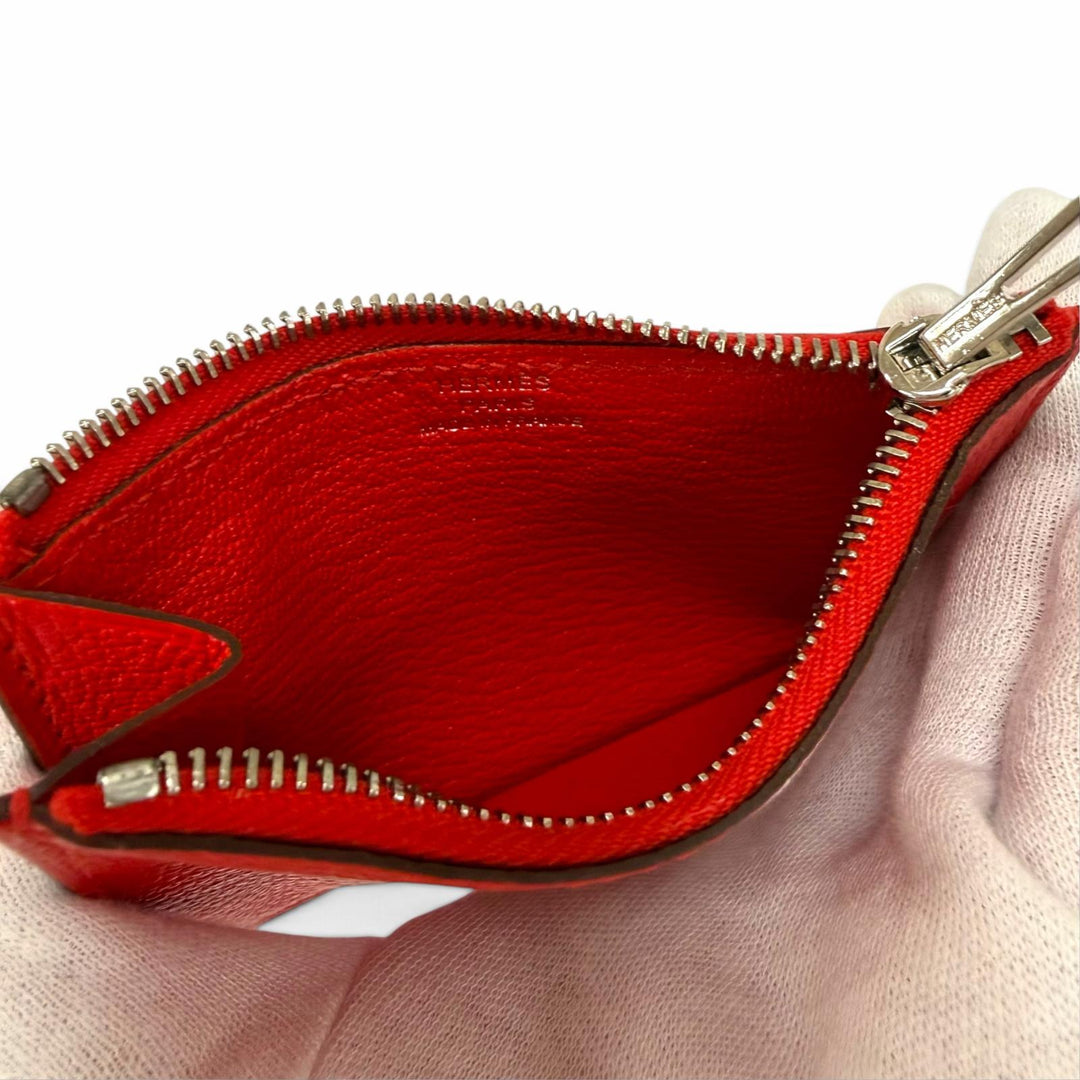 Excellent HERMES Bifold Wallet Loulis Luli Slim Wallet Shave Women