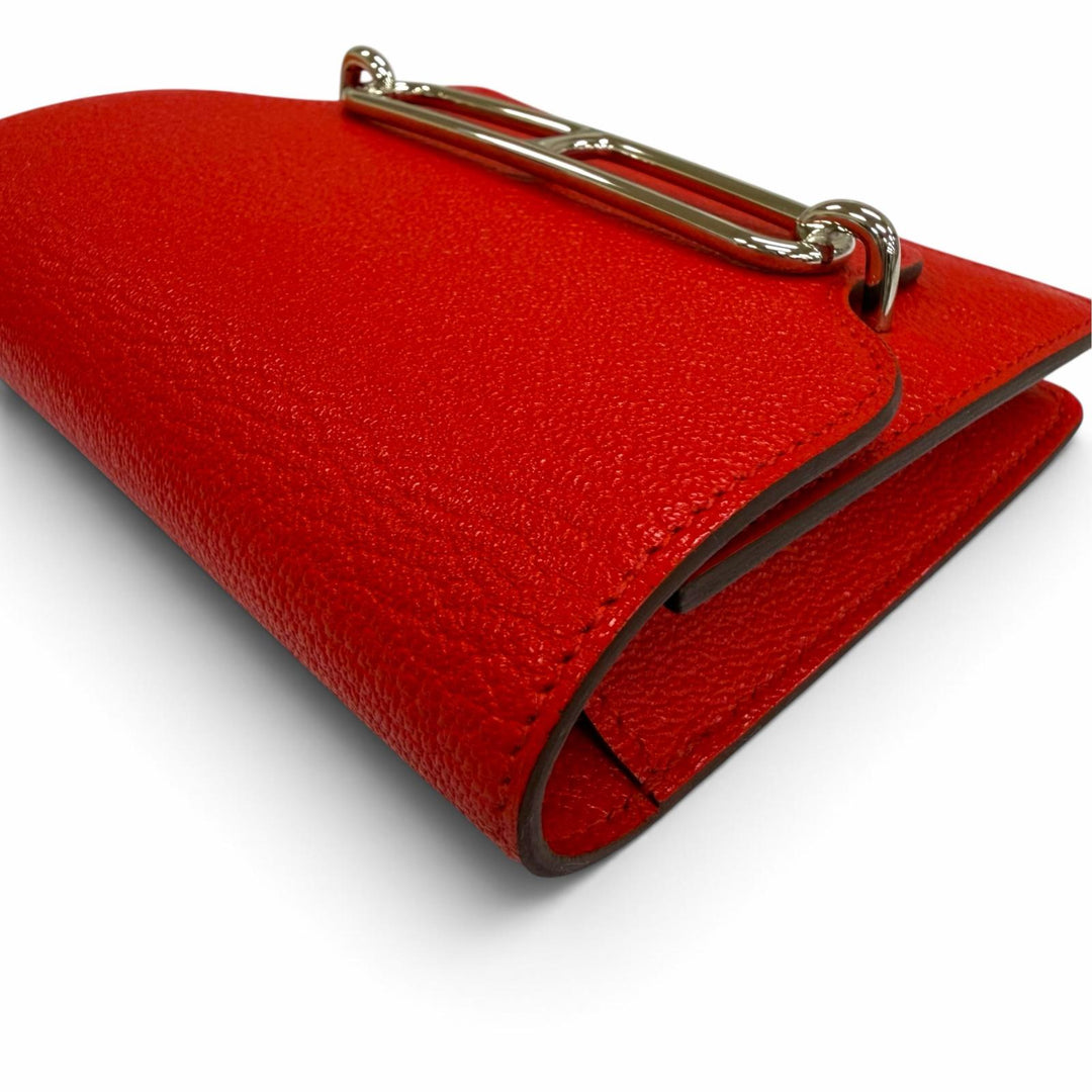 Excellent HERMES Bifold Wallet Loulis Luli Slim Wallet Shave Women