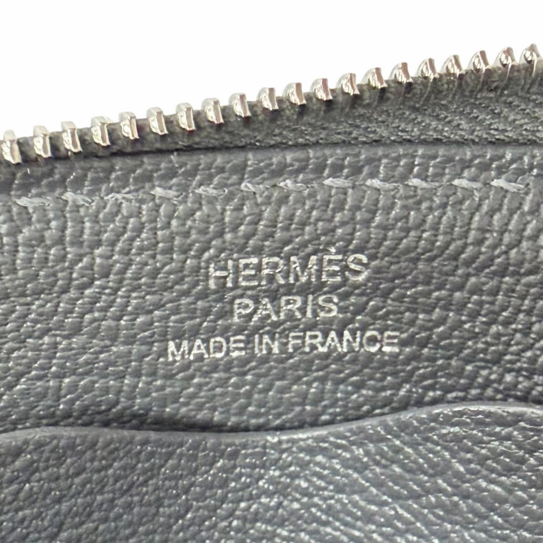 Pristine HERMES Card Case Zip Ango Compact Evercolor Leather Women