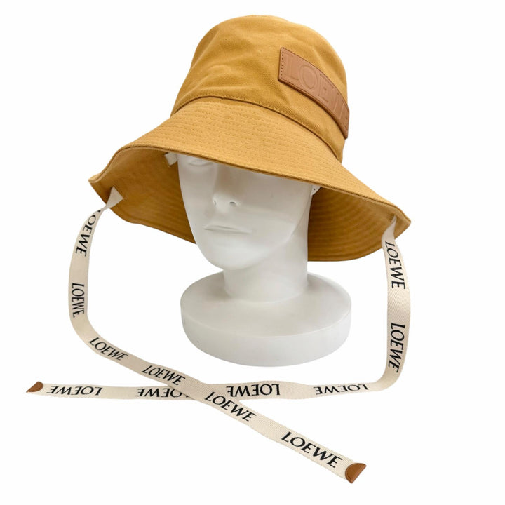 Great LOEWE Logo leather patch canvas fisherman hat bucket hat 57 K820HF1X67