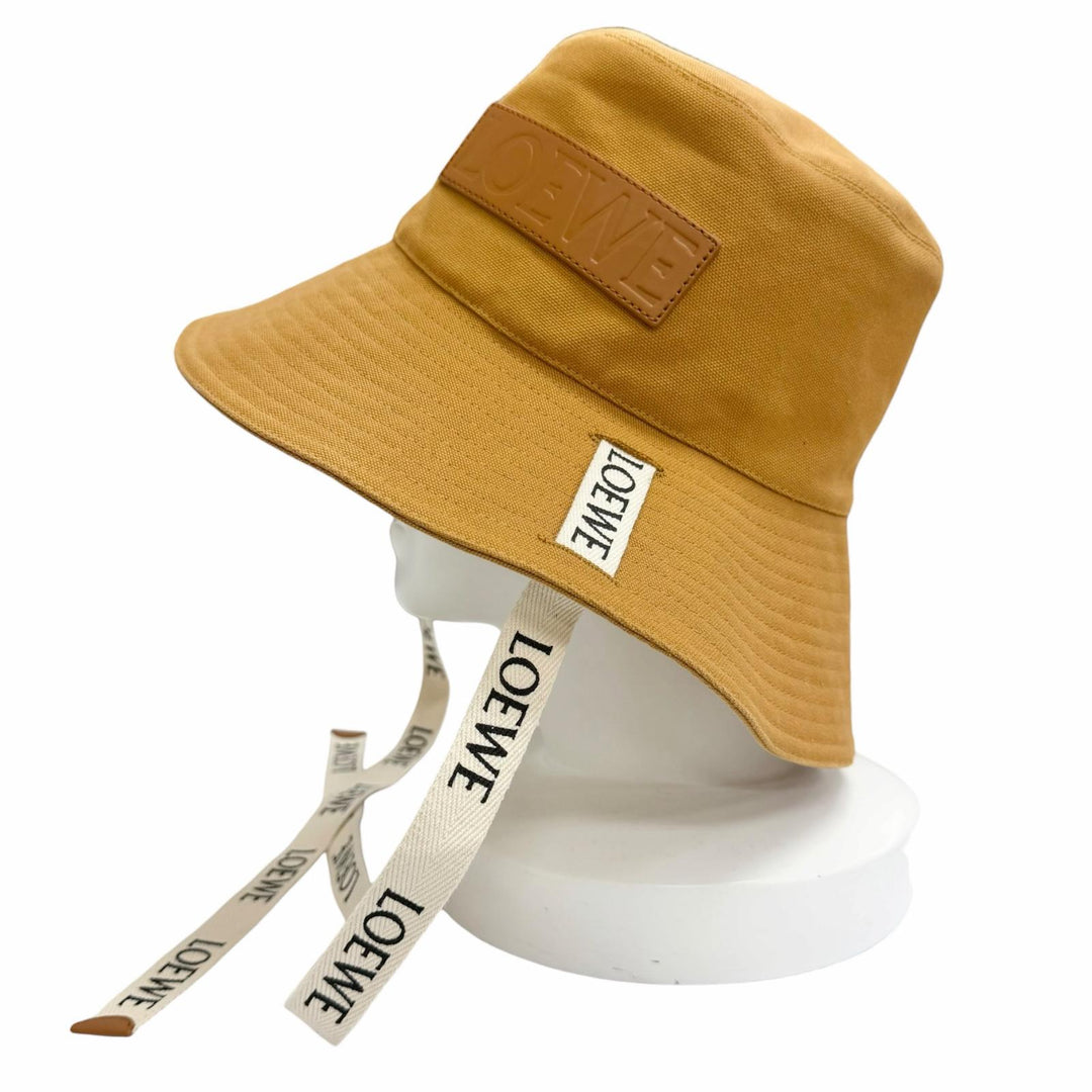 Great LOEWE Logo leather patch canvas fisherman hat bucket hat 57 K820HF1X67